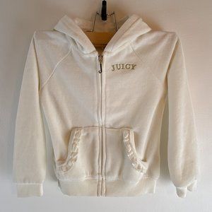 Kids Juicy Couture Vanilla Cream Coloured Hoodie with Gold Crown 4T